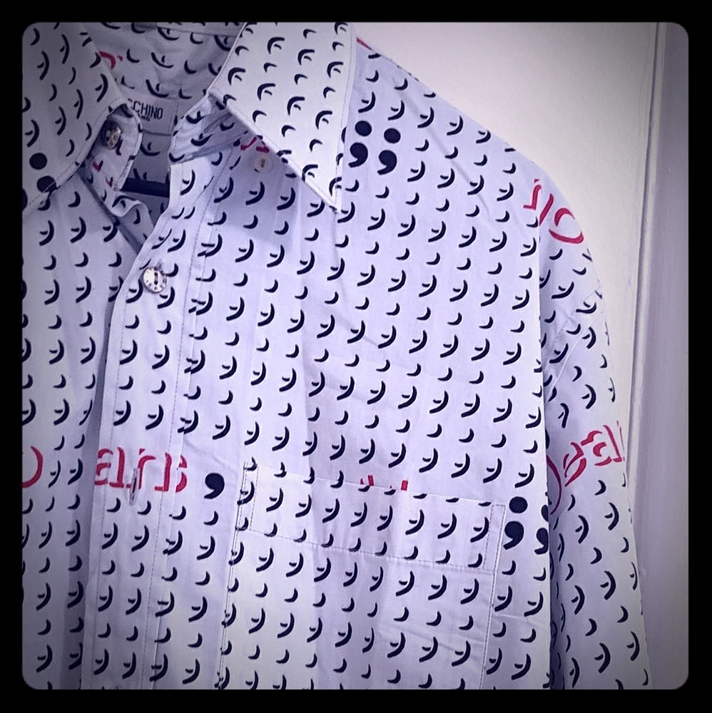 RARE NWOT Moschino Semi-colon long sleve shirt